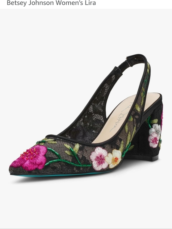 Betsey JOHNSON Black Lira Floral Beaded Accent Heels main image 2